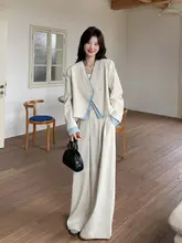 洗練されたデザイン！ハイエンド感のあるジャケットとワイドパンツ【秋用・二重仕立て・おしゃれ】（セットアップ対応）