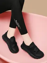女性用 ブラックカジュアルシューズ【ソフトソール・厚底・通気性・快適】