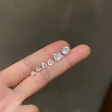 S999純銀のシンプルなピアス【キュービックジルコニア・小さめ・耳骨用】