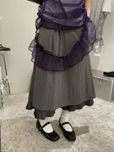 シンプルなデザインの二重スカートエッジ付きスカートパンツ【木耳辺・カジュアルスタイル】