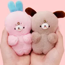 表情豊かな動物ぬいぐるみマスコット【眉をひそめたウサギ・クマ・アヒル】