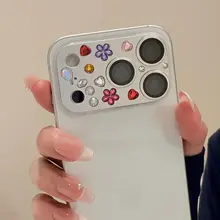 カラフルな立体花柄カメラレンズ用ガラスフィルム【iPhone用・防傷・デザイン性】