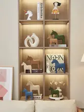 ナチュラルウッドデザインのミニ木馬飾り【リビング・玄関・ディスプレイに最適】