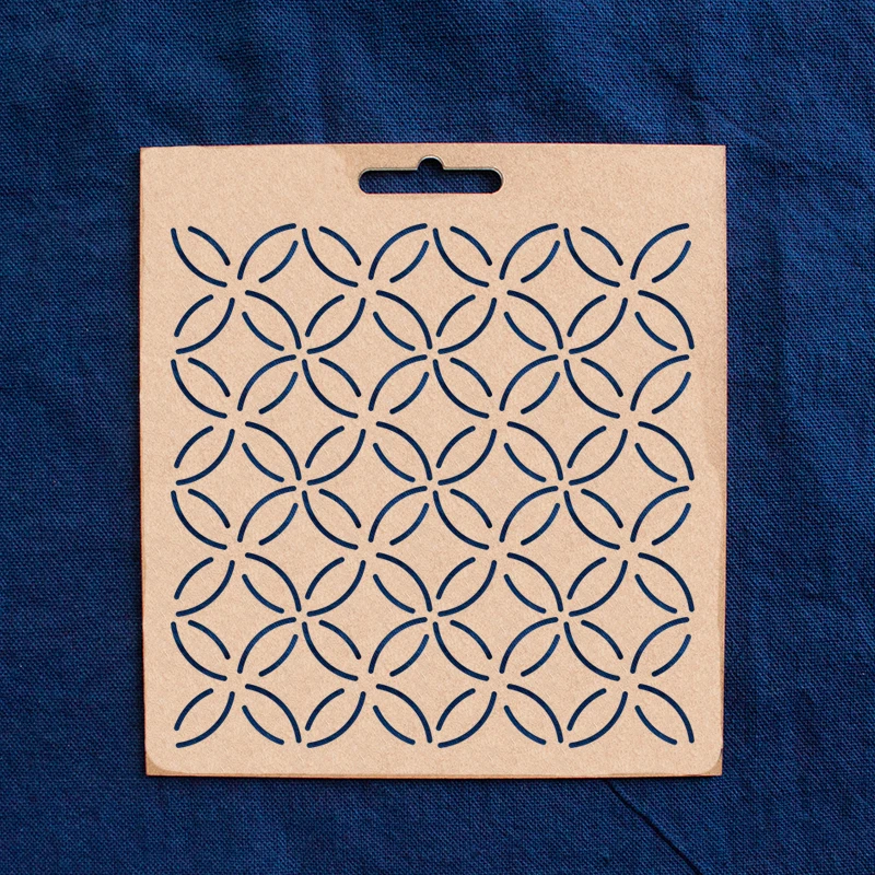 手作り刺し子刺繍テンプレート：透明七宝銭模様の使い方と実用性