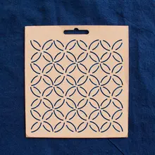 手作り刺し子刺繍テンプレート【透明・七宝銭模様】