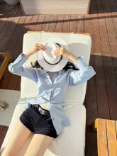 ショートパンツ レディース コーデュロイ タイトフィット ダブルヘム 韓流 「ZHOUMIAO」
