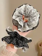レースフラワー重ね大サイズヘアゴム【華やかなデザイン・髪留め用】（セットアップ対応）