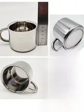 ミニサイズの金色ステンレス製ティーカップ【ハンドル付き・二重構造・アウトドア用】