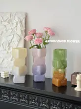デザイン性の高い琉璃製のフラワーベース【水栽培対応・ピンク】