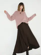 不規則なフレアデザインの長いプリーツスカート【女性用・気品ある印象】