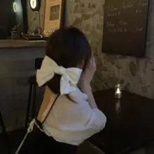 リボン付きヘアクリップ【シンプルデザイン・後頭部用・女性用】