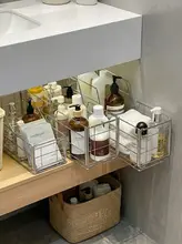 化粧品収納ボックス【ステンレス製・穴あけ不要・バスルーム用・洗面台収納】