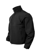 防風防水のソフトシェルジャケット【春秋用・メンズ・ルーズフィット・タクティカルデザイン】