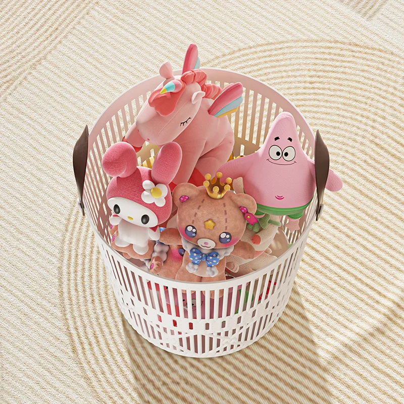 かわいいデザインのぬいぐるみ収納バスケット：特大サイズで小物整理を効率化