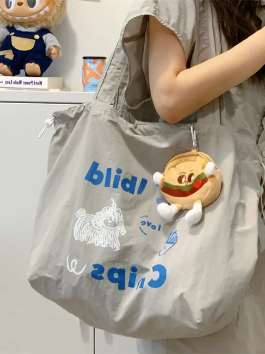 レイジースタイル刺繍 ショルダーバッグ 大容量ショッピングバッグ