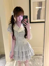 海辺にぴったりなストライプのセーラー襟ドレス【甘美なデザイン・した雰囲気】（セットアップ対応）
