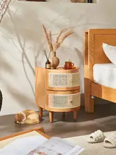 木製 サイドキャビネット 寝室用 収納キャビネット シンプルデザイン
