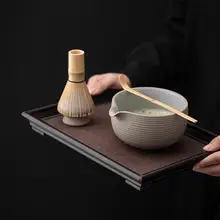 抹茶茶碗【粗陶・口付き・百本立・堀変色】（セットアップ対応）