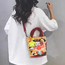 かわいいデザインの小型キャンバスバッグ【お弁当バッグ・手提げ・斜め掛け可能】