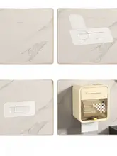 壁掛け防水トイレットペーパーホルダー【穴あけ不要・収納ラック・トイレ用】