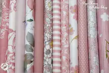 グレー粉色の古風な桜柄布地【斜め織りコットン生地・DIY用・子供用漢服素材】