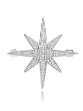 豪華な大きめクロス星型ブローチ【男女兼用・スーツやコート用・気質装飾】