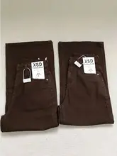 カジュアルなコーヒー色のゆったりストレートデニムパンツ【高腰・女性用・秋季】
