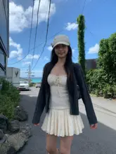 レースドローストリングキャミソールワンピース【秋用・Aライン・ウエストシェイプ】（セットアップ対応）