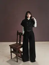 明線デザインのフィットパンツ【女性用・ワイド・ロング】
