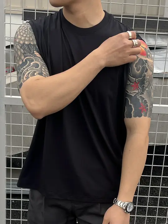 ノースリーブスポーツベスト スポーツシーン向け クールマックス素材 抗菌ルーズフィットデザイン