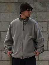 Broshood 23AW ゆったりフィット フリースパッチワークジャケット
