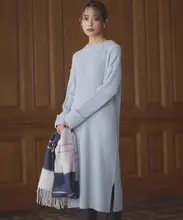 温かみのある柔らかいリブ編みニットワンピース【おしゃれな重ね着・一枚でも映える】