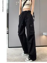 レディース ビンテージ風 ワークパンツ【秋用・ゆったりシルエット・ローレイズ・フレアデザイン】
