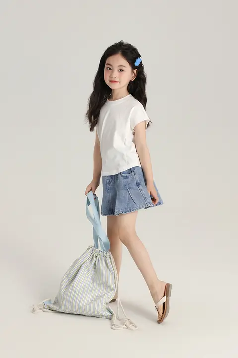 女の子用 夏のトッパー【短袖・プレーンカラー・極上の柔らかさ】（セットアップ対応）