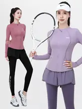 レディース 秋季用テニスウェア【通気性・速乾・ヨガトレーニング対応】（セットアップ対応）