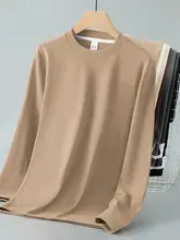 長袖Tシャツ【極上の柔らかさ・裏起毛・クルーネック・無地・暖かい】