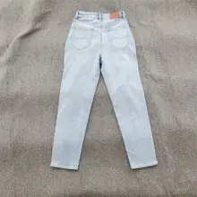 ハイウエストストレートデニムパンツ【ダメージ加工・大きいサイズ・9分丈】