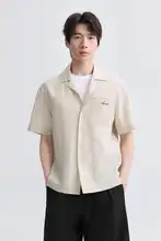 セットアップ メンズ カジュアルシャツ ハーフパンツ リネン混 キューバカラー シンプル 薄手 リゾート 通勤 夏「GXG」