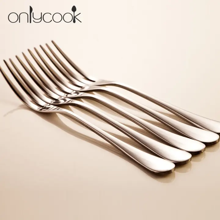 onlycook ステンレス製デザートフォークセット【フルーツ/ケーキ用・5本入り】