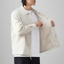 メンズ 春秋用 薄手コーチジャケット【軽量・防風・カジュアルデザイン】