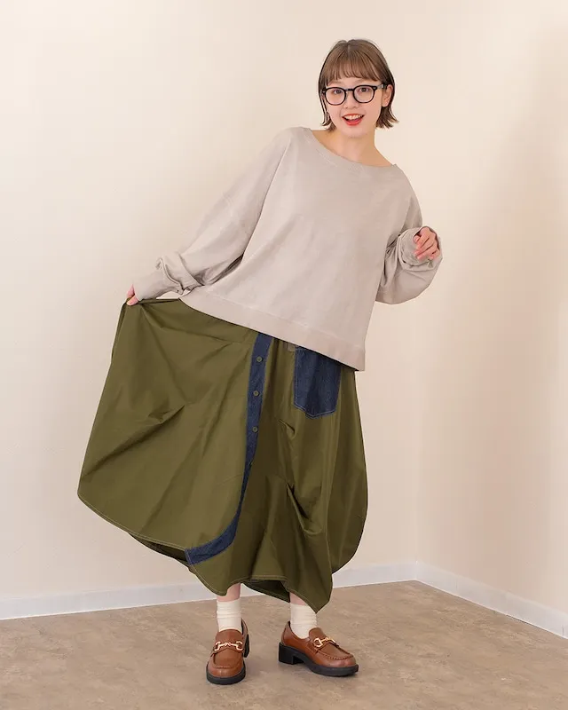 デニム コーデの基本ルールと春のスタイル｜バルーンスカートで和らげる