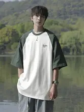 ビビッドカラーのラグラン半袖Tシャツ【夏用・カジュアル・ユニisex・ゆったりフィット】