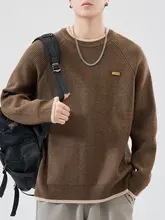 クルーネックバイカラーセーター【秋冬用・ゆったりフィット・長袖】