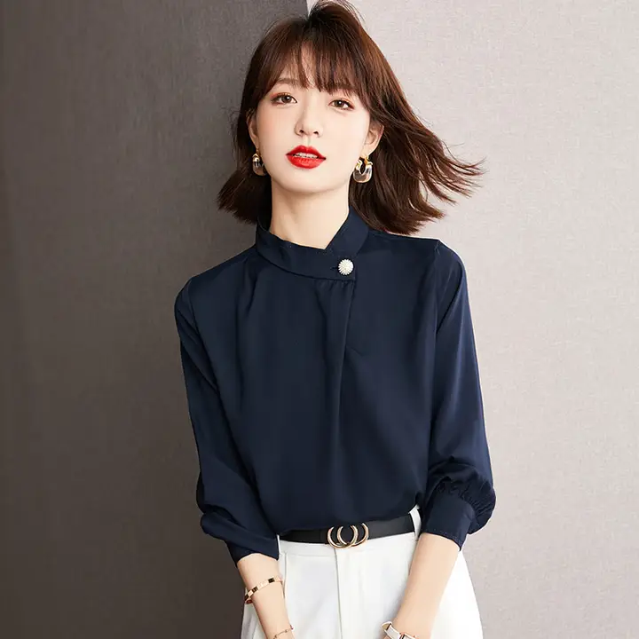 春秋用 シフォンシャツ【長袖・トレンド・カジュアル】