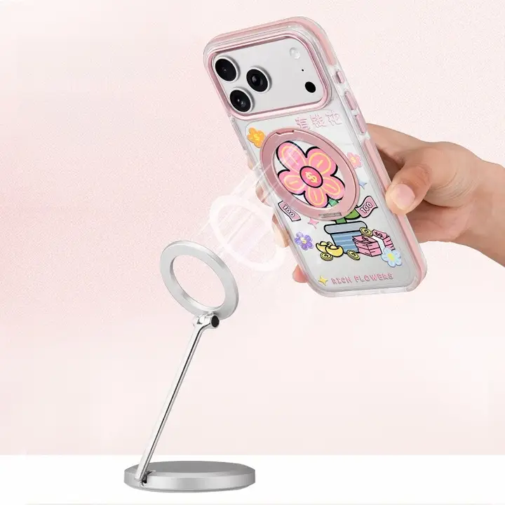 スマホケース スタンド付き MagSafe対応 耐衝撃 シンプル おしゃれ 上品 iPhone対応 「benefit」
