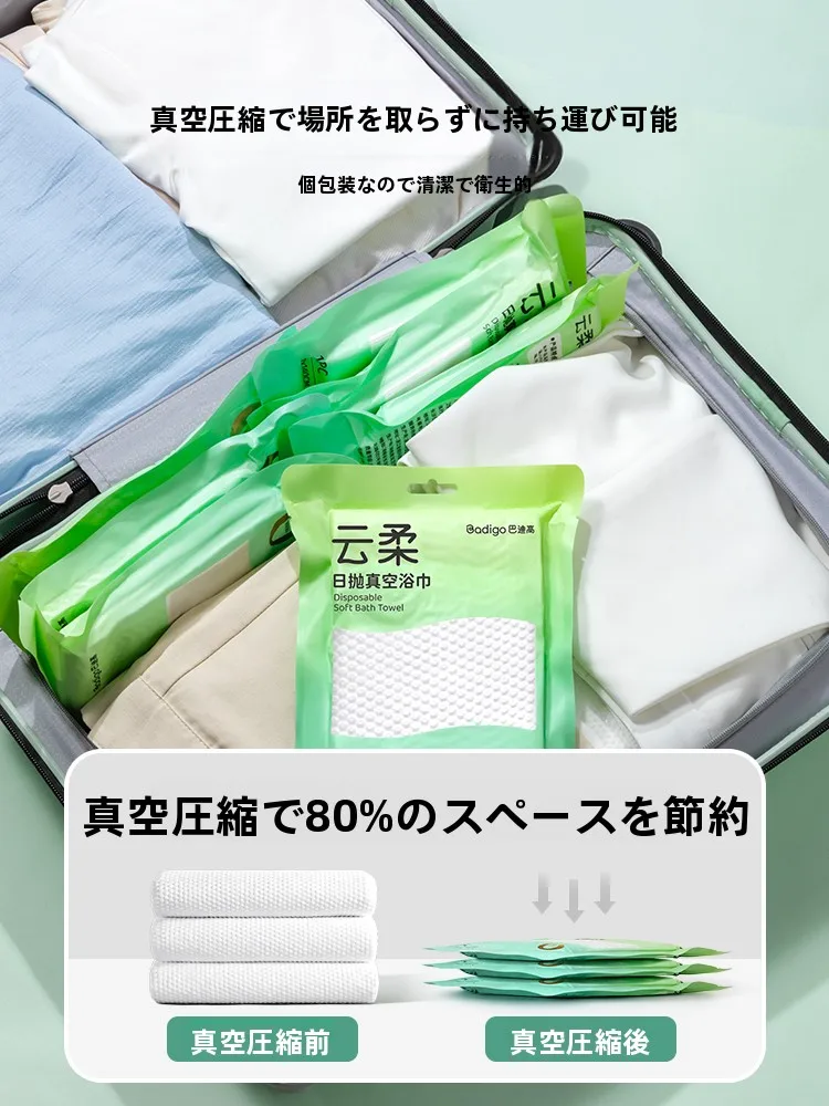 Badigo 極上の柔らかさの使い捨てバスタオル：純綿素材と80％厚さ増の圧縮設計を徹底解説