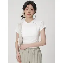 夏用シンプルな白色Tシャツ【短袖・スリムフィット・女性用】