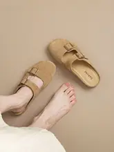 ヴィンテージスタイルの女性用サンダル【フラット・カバータイプ・軽快なデザイン】
