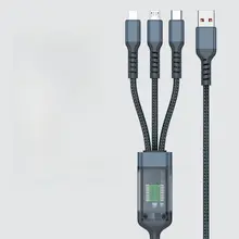 多機能USB車載充電ケーブル【急速充電・データ表示機能・編み込みデザイン・複数機種対応】