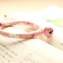 手作り和風ペット首輪【猫用・鈴付き・防紛失タグ】